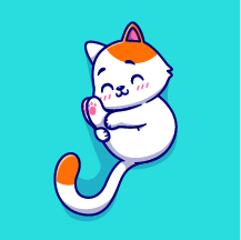 Illustration d'un chat en boule