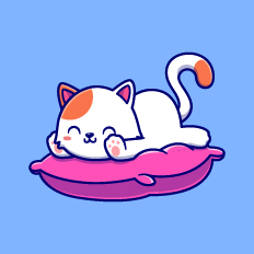 Illustration d'un chat sur un coussin